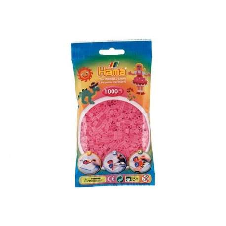 Hama perler gennemsigitige pink farve 72